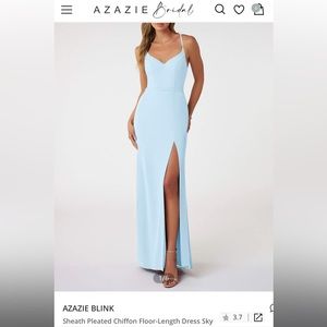 Azazie Blink dress in sky blue, size 12. Worn once, in great condition